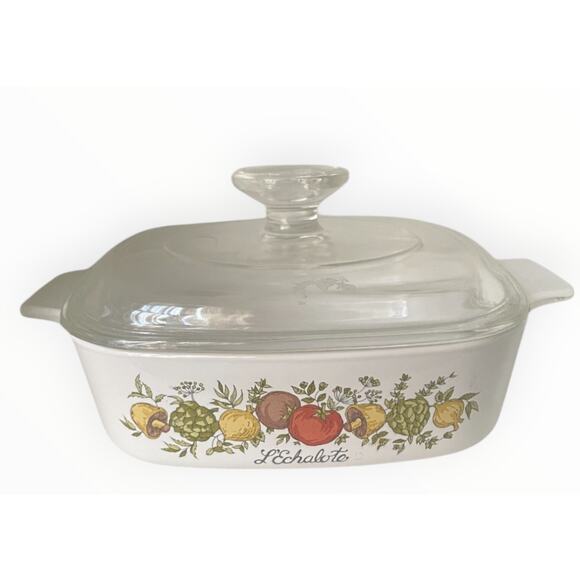Vintage Corning Ware "L’Echalote" Spice of Life 1 Quart Baking Dish A-1-B & Lid - Picture 1 of 2